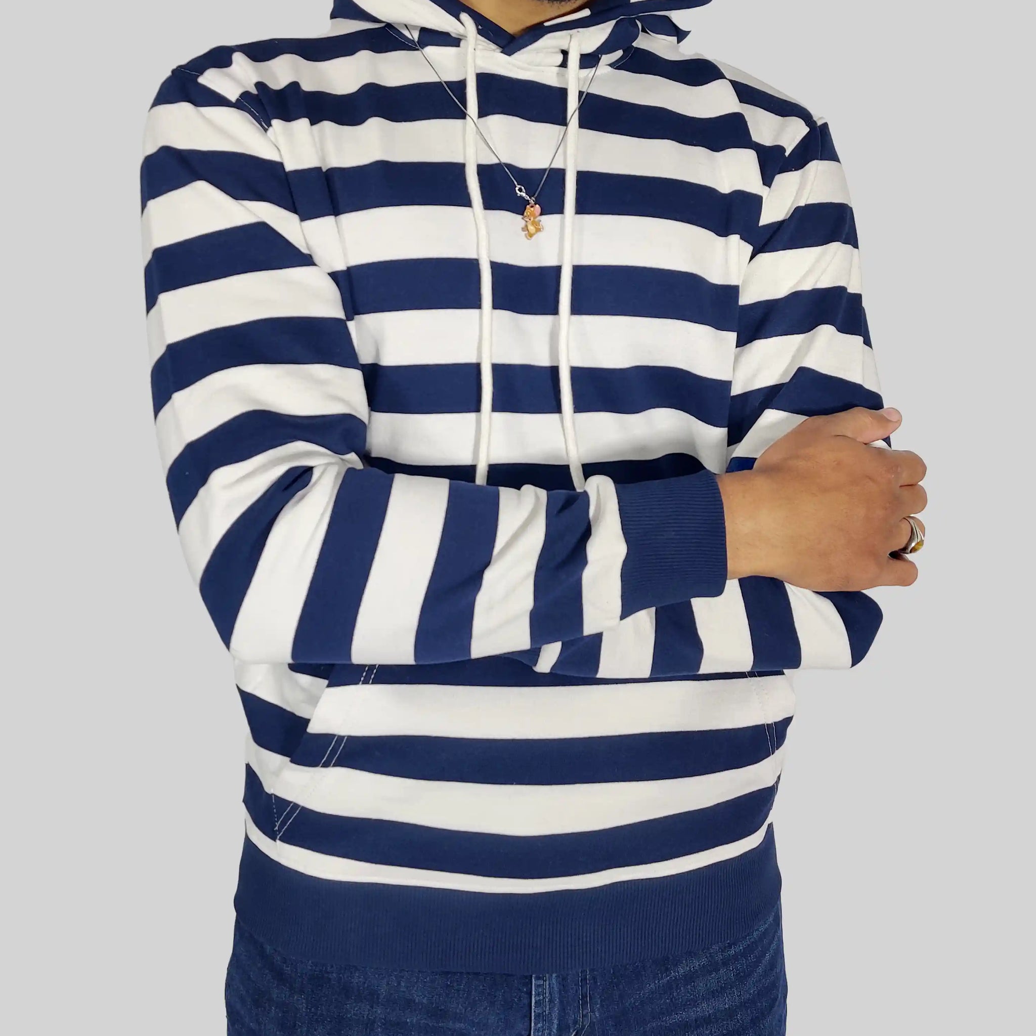 Men's Striped Casual Hoodie